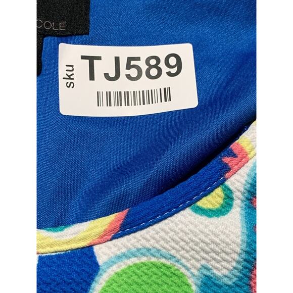 Ronni‎ Nicole T-Shirt Dress Women Size 8 Multicolor Paisley Stretch Textured - Picture 13 of 13